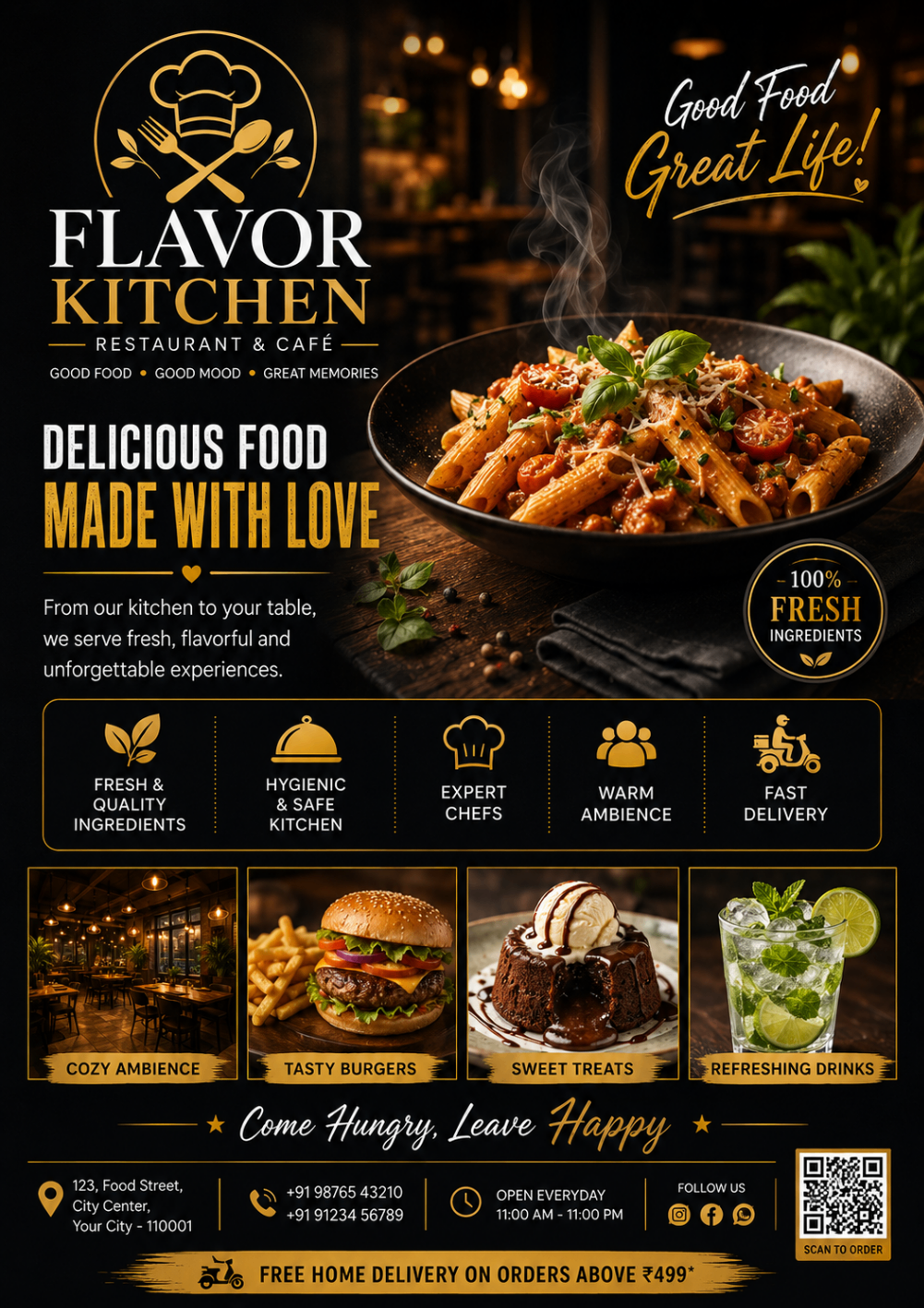 Flavor Kitchen poster design