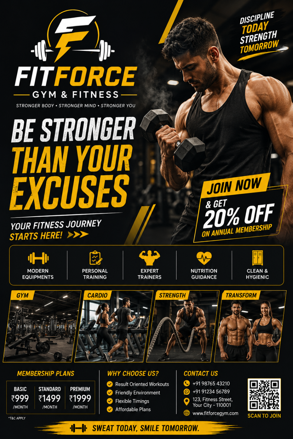 FitForce Gym poster design