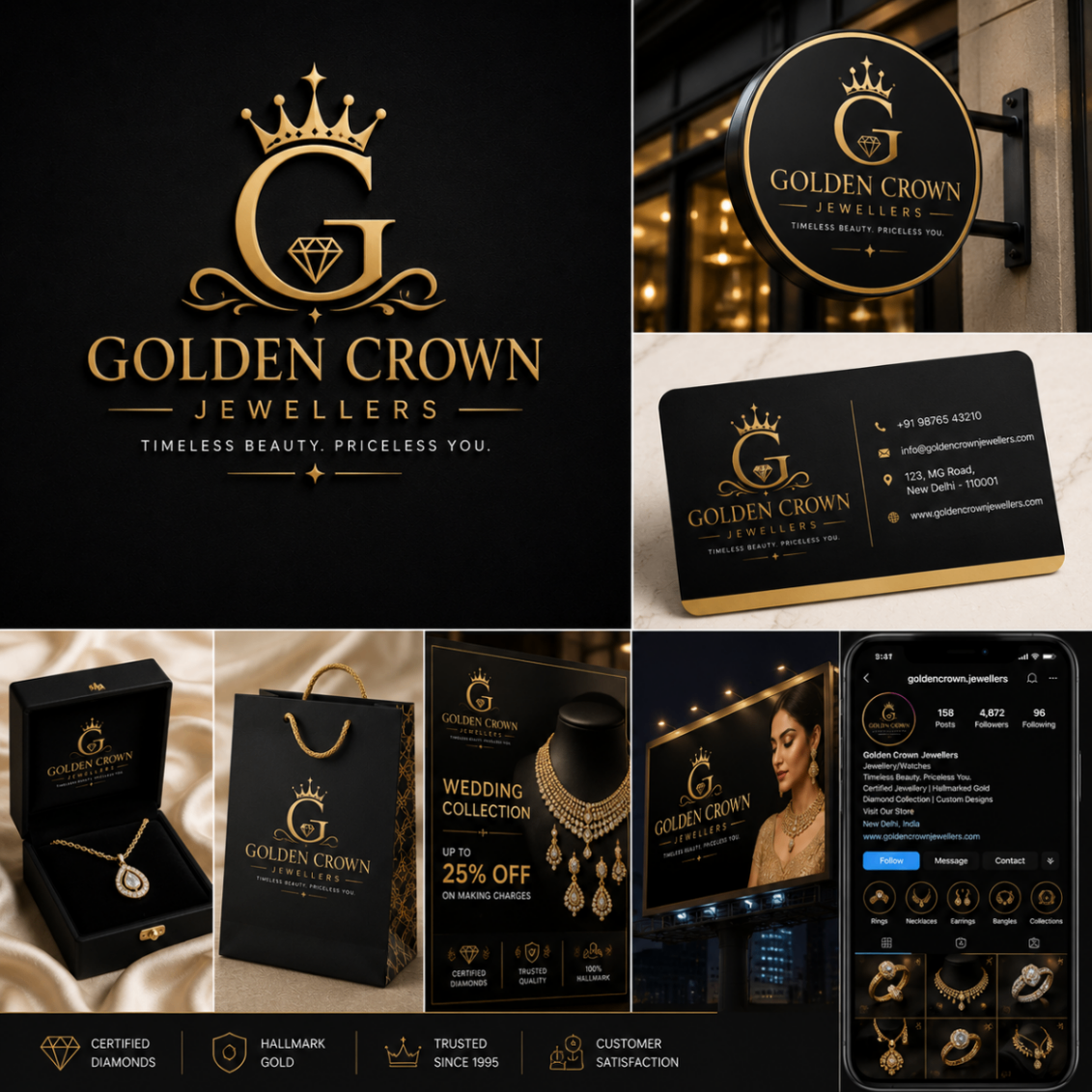 Golden Crown Jewellers branding concept