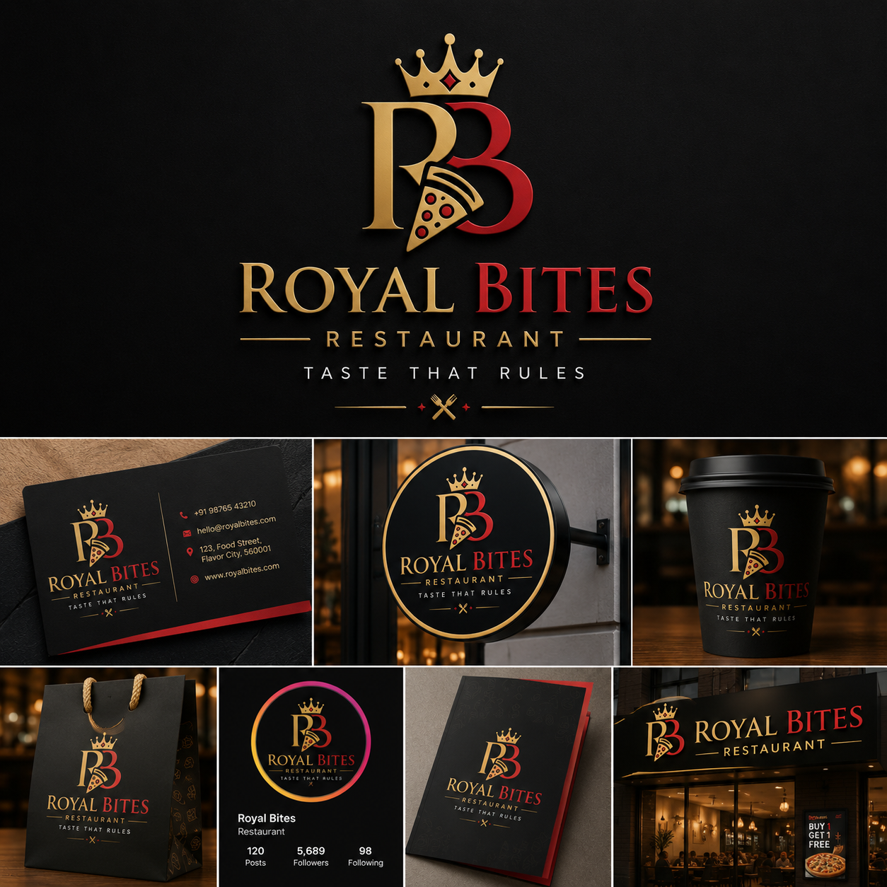 Royal Bites Restaurant branding concept